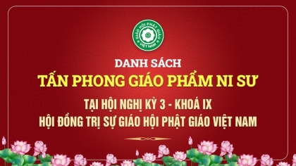 Danh sách tấn phong giáo phẩm Ni sư tại Khóa IX HĐTS GHPGVN
